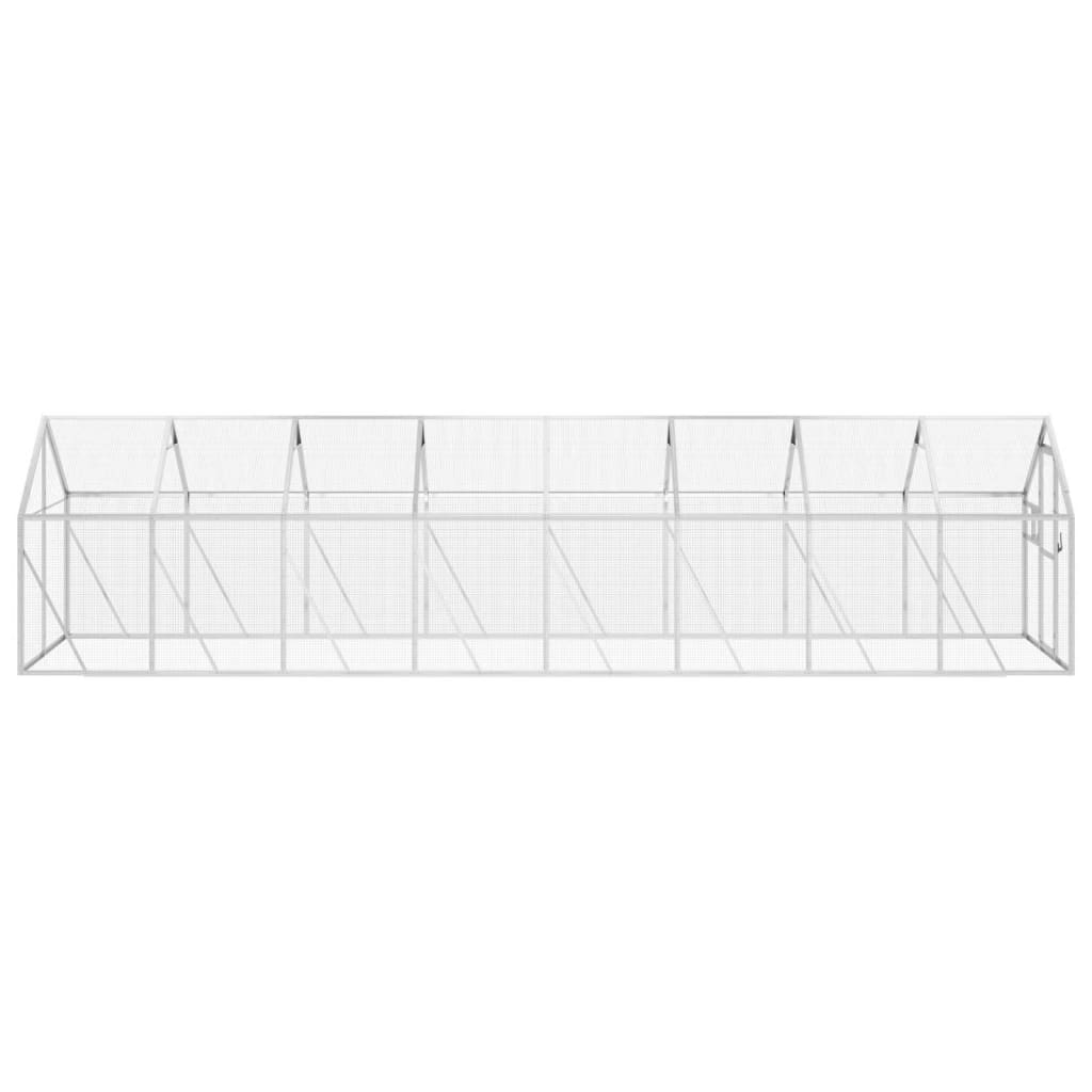 Volière 1,79x8x1,85 m aluminium zilverkleurig is nu te koop bij PeponiXL, paradijselijk wonen!