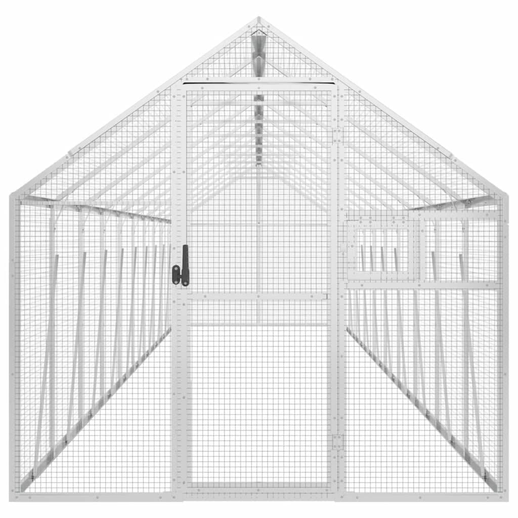 Volière 1,79x10x1,85 m aluminium zilverkleurig is nu te koop bij PeponiXL, paradijselijk wonen!