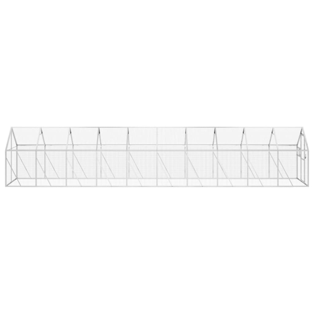 Volière 1,79x10x1,85 m aluminium zilverkleurig is nu te koop bij PeponiXL, paradijselijk wonen!