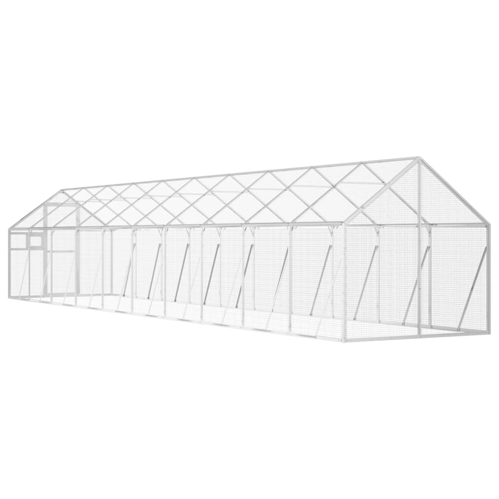 Volière 1,79x10x1,85 m aluminium zilverkleurig is nu te koop bij PeponiXL, paradijselijk wonen!