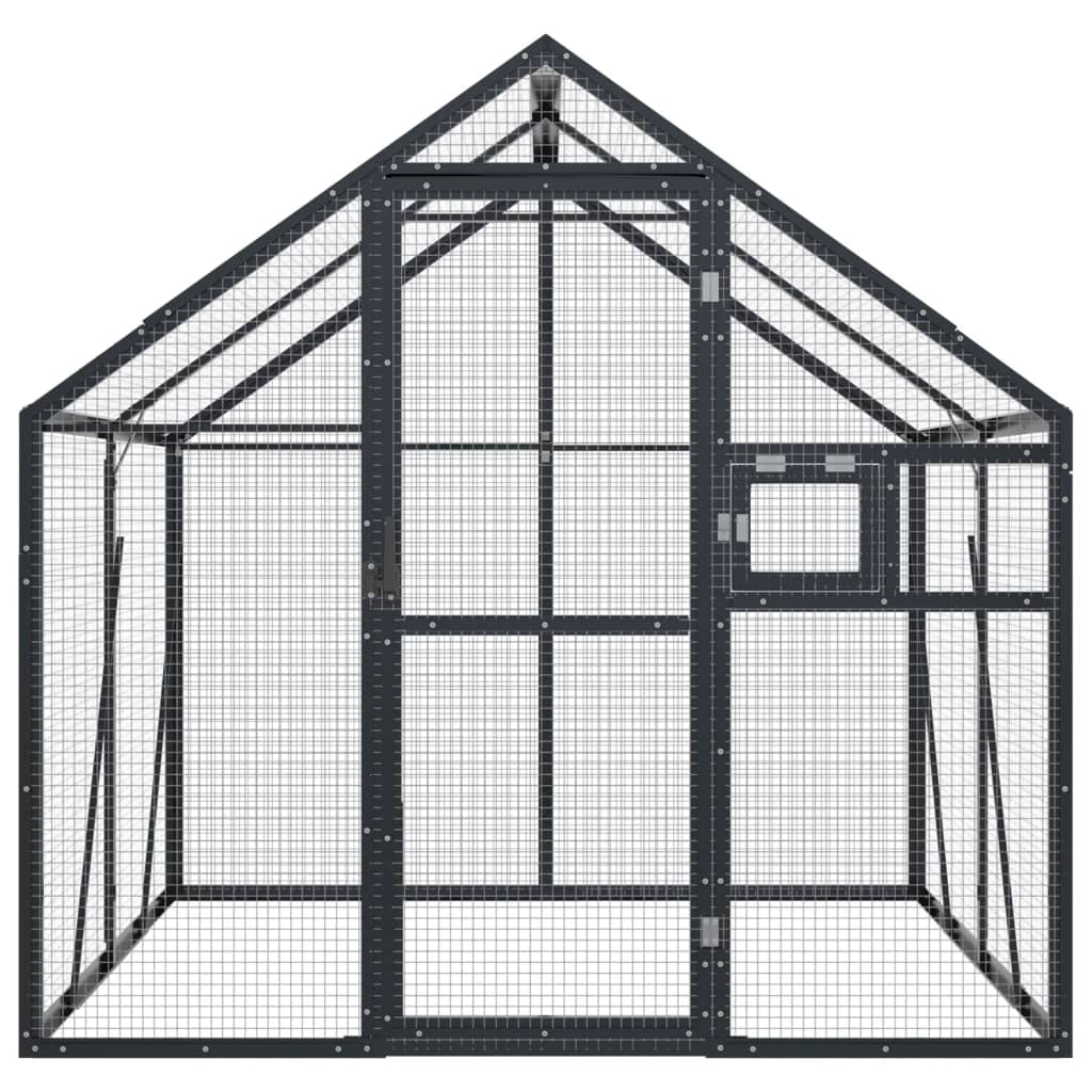 Volière 1,79x2x1,85 m aluminium antracietkleurig is nu te koop bij PeponiXL, paradijselijk wonen!