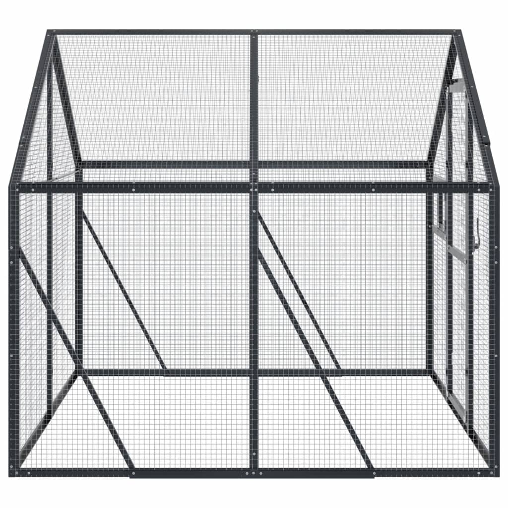 Volière 1,79x2x1,85 m aluminium antracietkleurig is nu te koop bij PeponiXL, paradijselijk wonen!