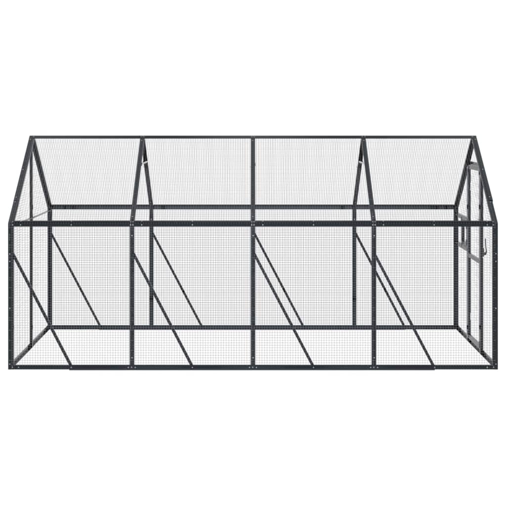 Volière 1,79x4x1,85 m aluminium antracietkleurig is nu te koop bij PeponiXL, paradijselijk wonen!