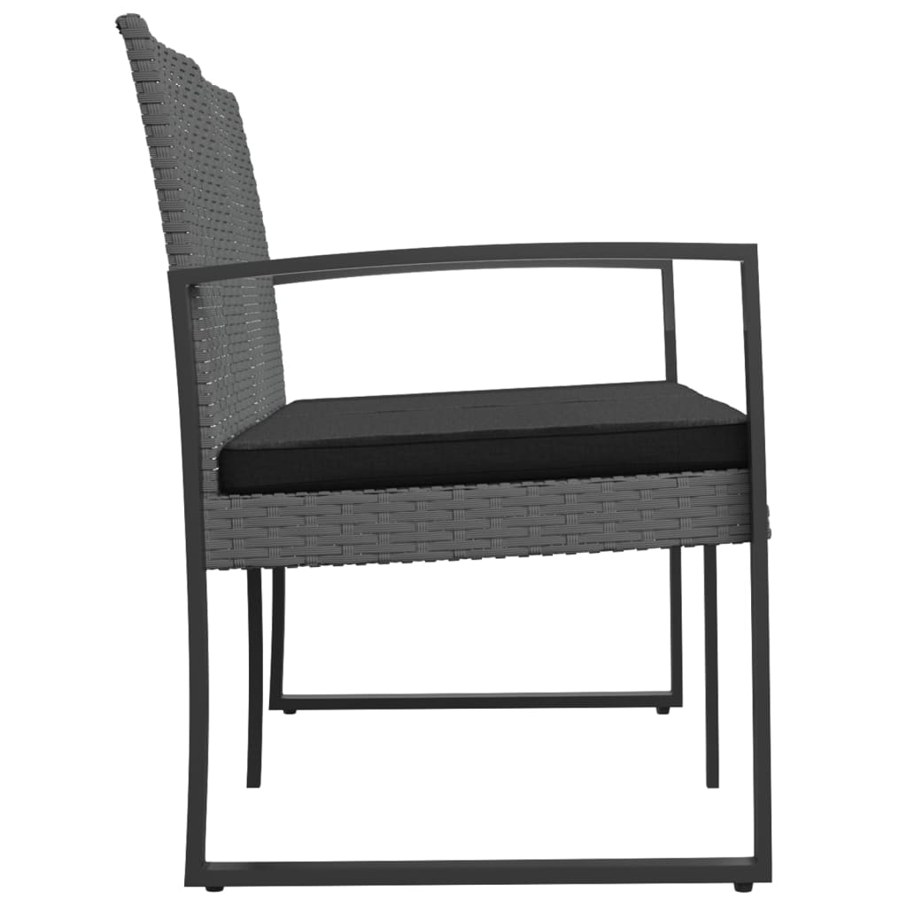 Tuinbank 2-zits met kussens polypropeen rattan donkergrijs is nu te koop bij PeponiXL, paradijselijk wonen!