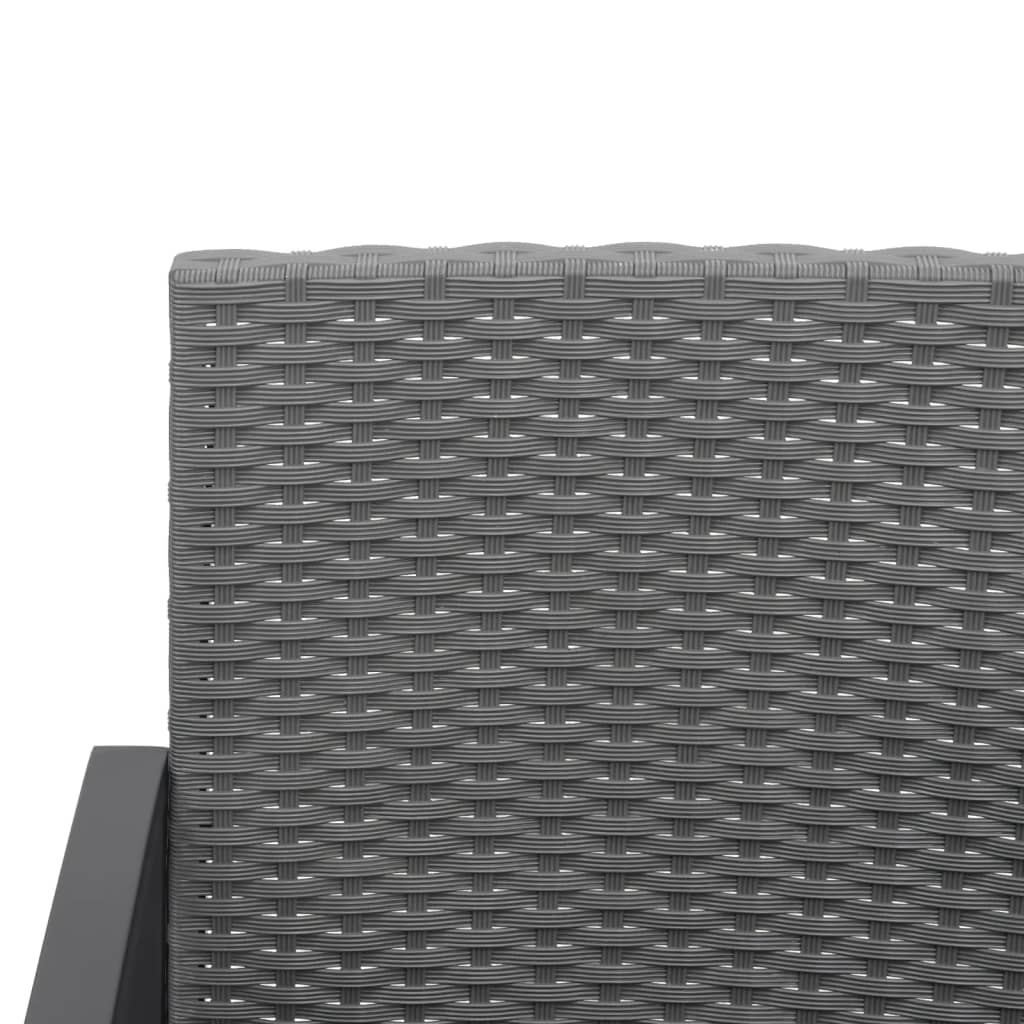 Tuinbank 2-zits met kussens polypropeen rattan donkergrijs is nu te koop bij PeponiXL, paradijselijk wonen!