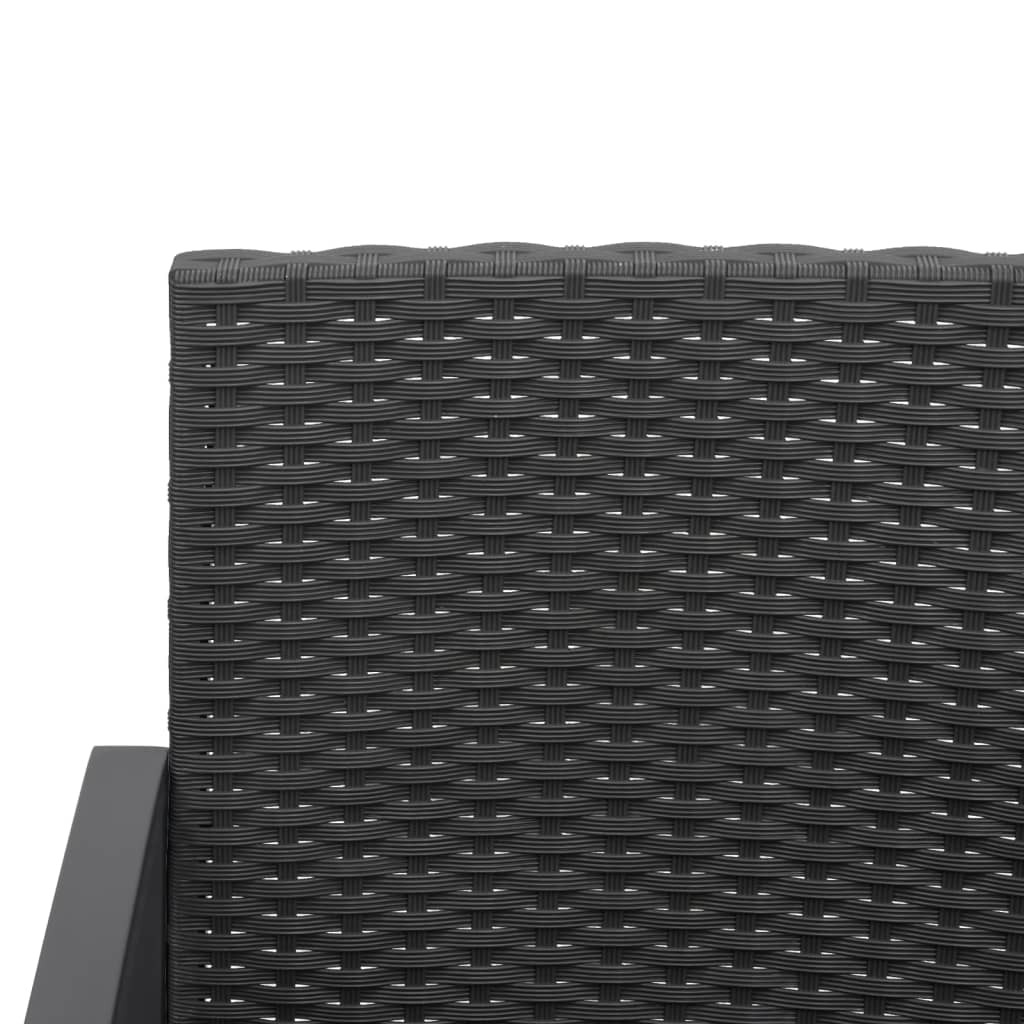 Tuinbank 3-zits met kussens polypropeen rattan zwart is nu te koop bij PeponiXL, paradijselijk wonen!