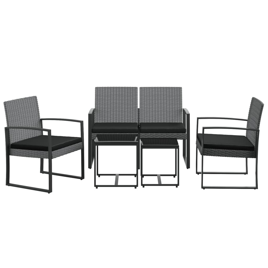 5-delige Tuinset met kussens polypropeen rattan donkergrijs is nu te koop bij PeponiXL, paradijselijk wonen!