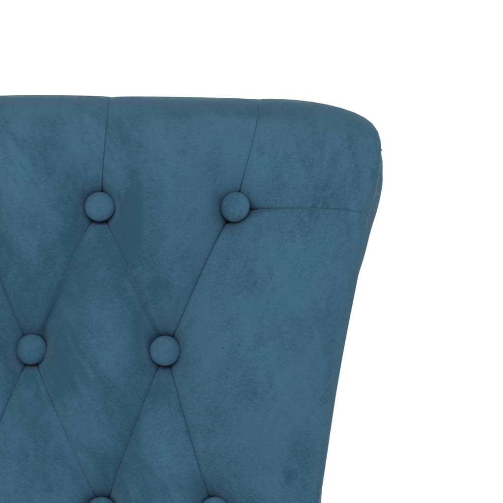 Stoel hoge rugleuning met knopen fluweel blauw is nu te koop bij PeponiXL, paradijselijk wonen!