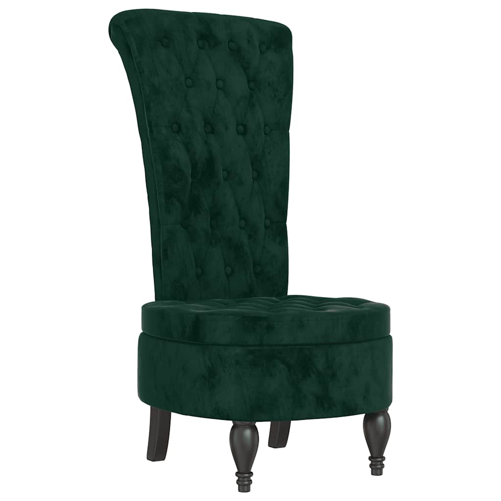 Stoel hoge rugleuning met knopen fluweel donkergroen is nu te koop bij PeponiXL, paradijselijk wonen!