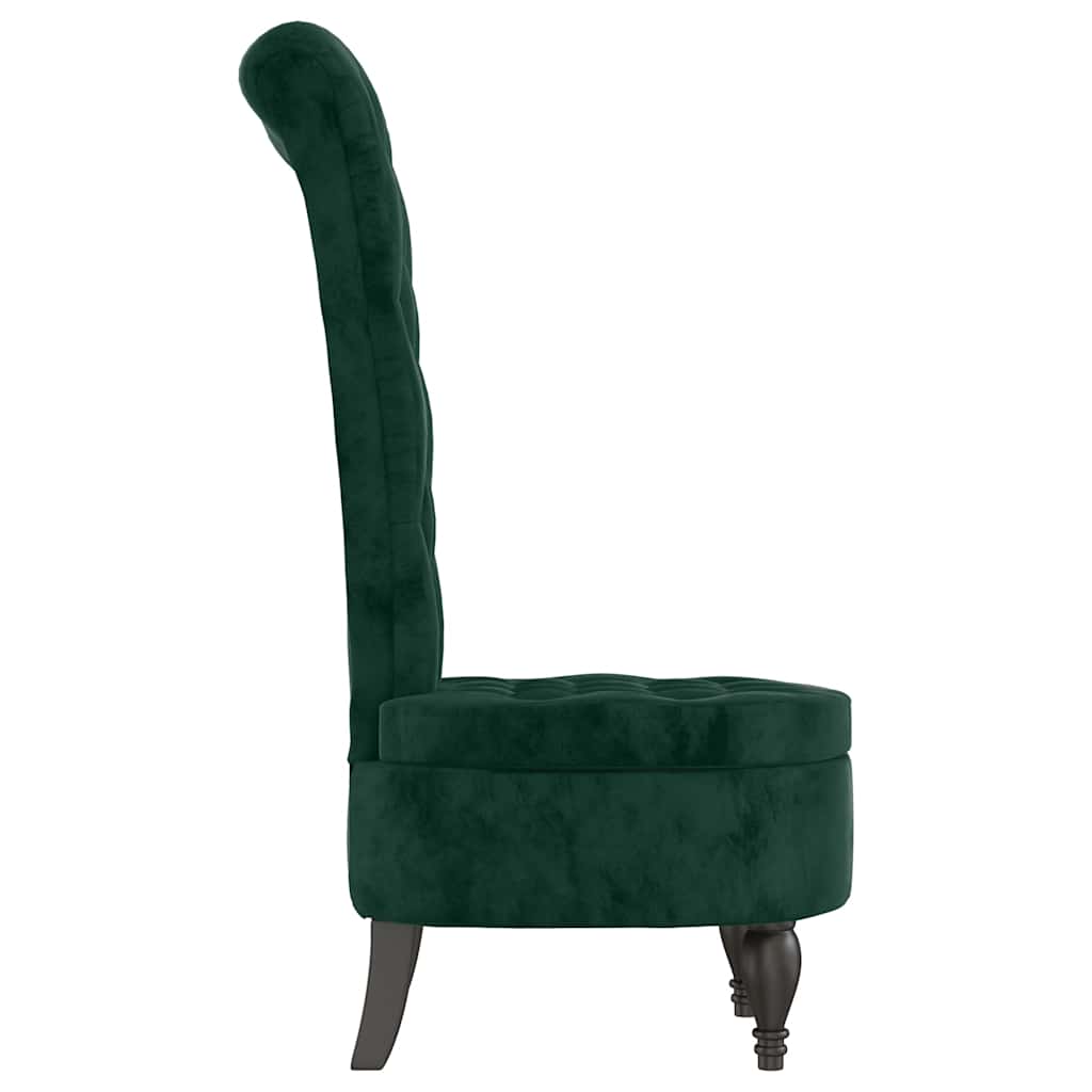 Stoel hoge rugleuning met knopen fluweel donkergroen is nu te koop bij PeponiXL, paradijselijk wonen!
