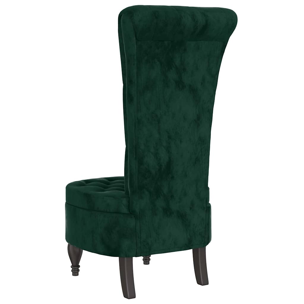 Stoel hoge rugleuning met knopen fluweel donkergroen is nu te koop bij PeponiXL, paradijselijk wonen!