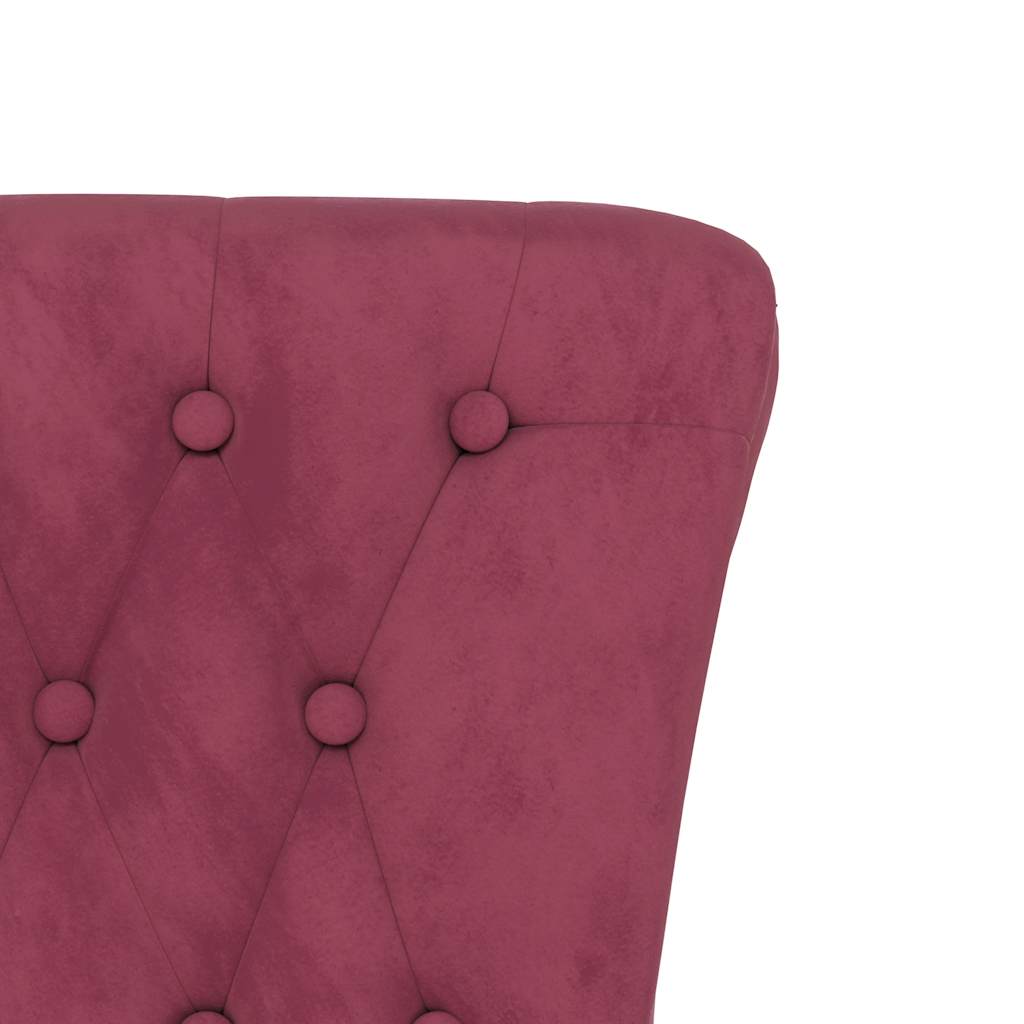 Stoel hoge rugleuning met knopen fluweel wijnrood is nu te koop bij PeponiXL, paradijselijk wonen!