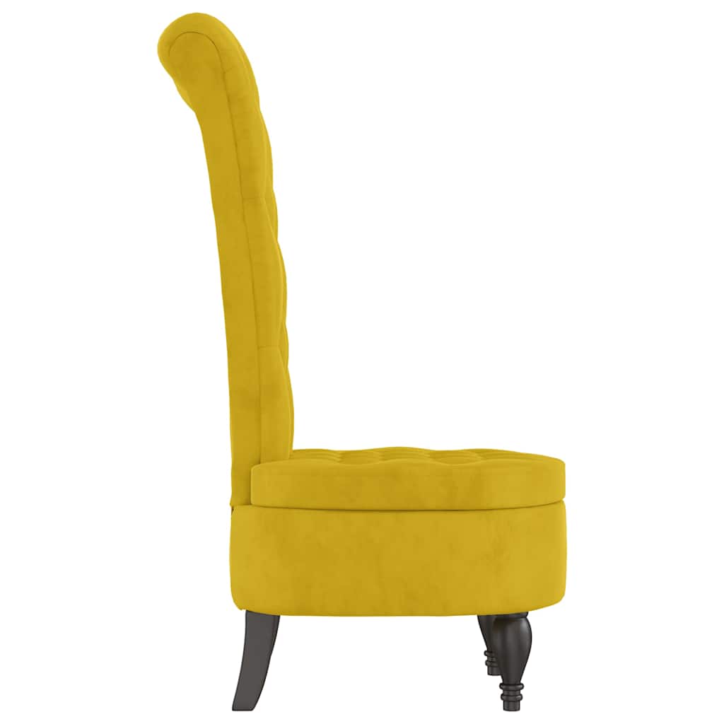Stoel hoge rugleuning met knopen fluweel geel is nu te koop bij PeponiXL, paradijselijk wonen!