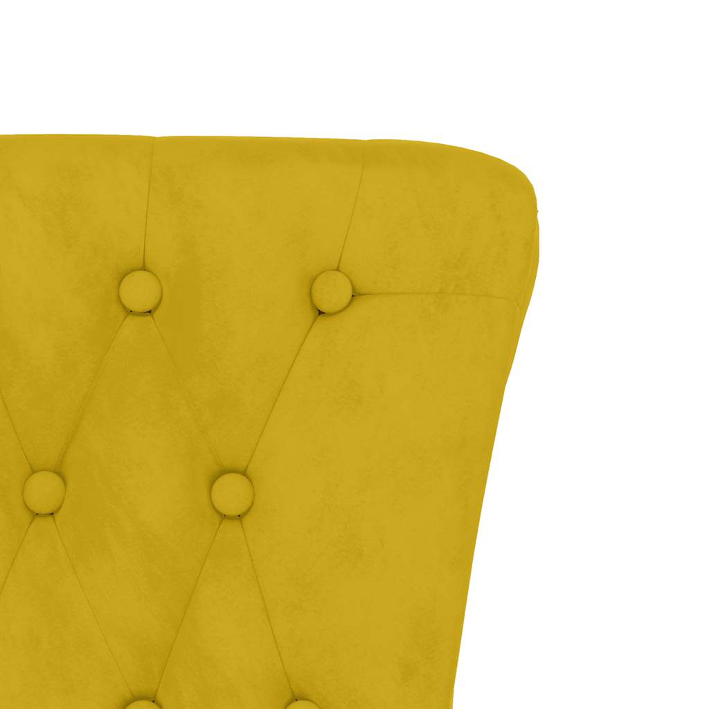 Stoel hoge rugleuning met knopen fluweel geel is nu te koop bij PeponiXL, paradijselijk wonen!