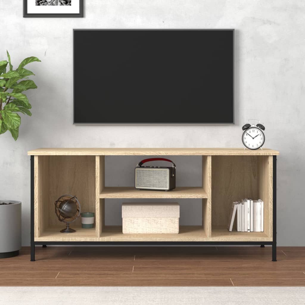 Tv-meubel 102x35x45 cm bewerkt hout sonoma eikenkleurig is nu te koop bij PeponiXL, paradijselijk wonen!