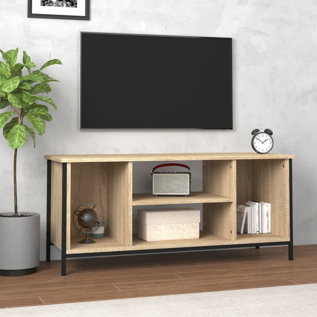 Tv-meubel 102x35x45 cm bewerkt hout sonoma eikenkleurig is nu te koop bij PeponiXL, paradijselijk wonen!