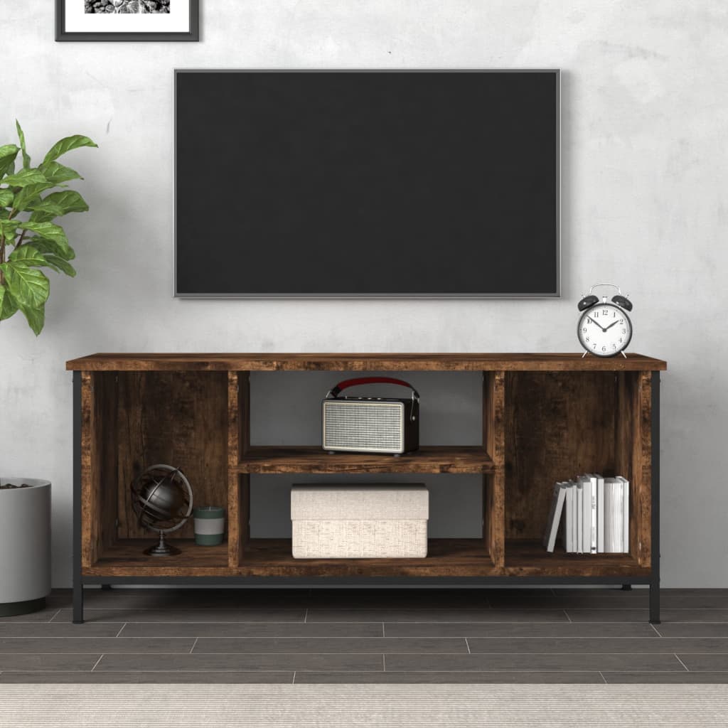 Tv-meubel 102x35x45 cm bewerkt hout gerookt eikenkleurig is nu te koop bij PeponiXL, paradijselijk wonen!