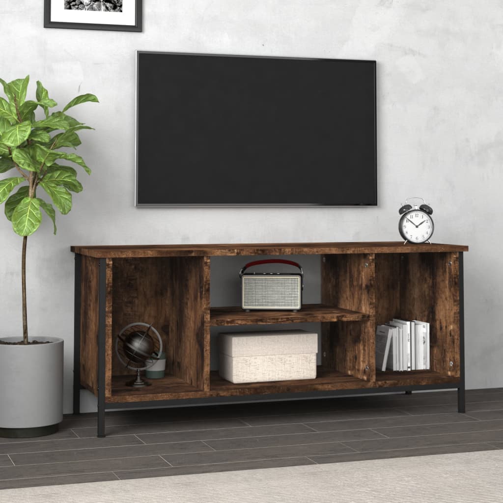 Tv-meubel 102x35x45 cm bewerkt hout gerookt eikenkleurig is nu te koop bij PeponiXL, paradijselijk wonen!