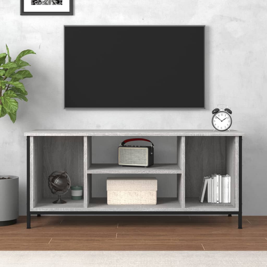 Tv-meubel 102x35x45 cm bewerkt hout grijs sonoma eikenkleurig is nu te koop bij PeponiXL, paradijselijk wonen!