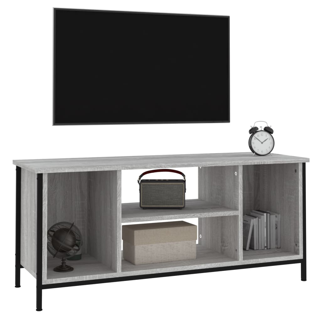 Tv-meubel 102x35x45 cm bewerkt hout grijs sonoma eikenkleurig is nu te koop bij PeponiXL, paradijselijk wonen!