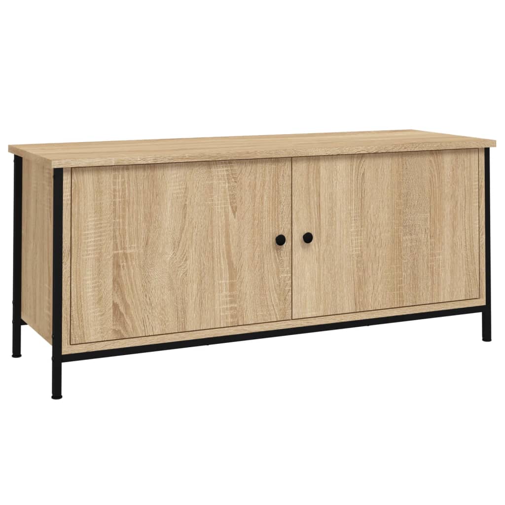 Tv-meubel 102x35x45 cm bewerkt hout sonoma eikenkleurig is nu te koop bij PeponiXL, paradijselijk wonen!