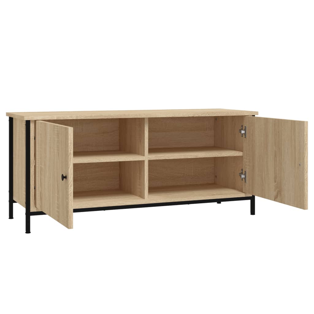 Tv-meubel 102x35x45 cm bewerkt hout sonoma eikenkleurig is nu te koop bij PeponiXL, paradijselijk wonen!