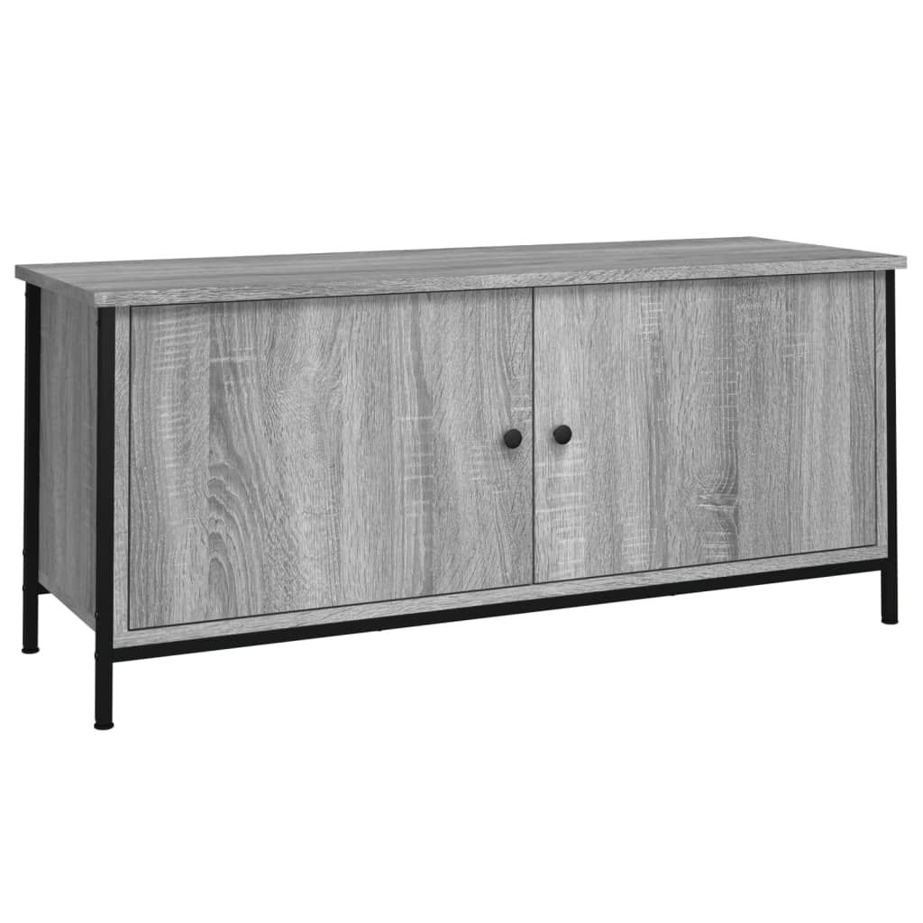 Tv-meubel 102x35x45 cm bewerkt hout grijs sonoma eikenkleurig is nu te koop bij PeponiXL, paradijselijk wonen!