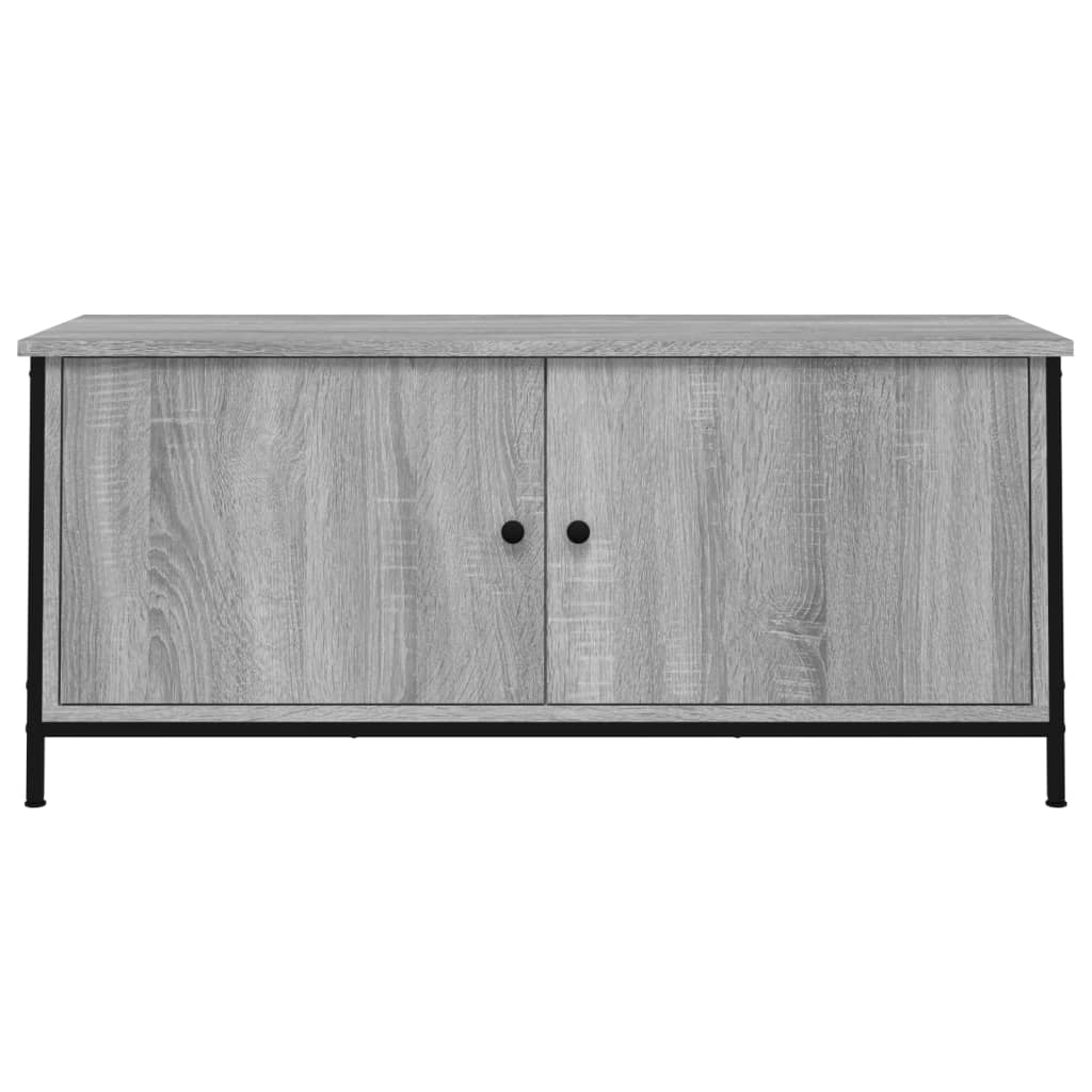 Tv-meubel 102x35x45 cm bewerkt hout grijs sonoma eikenkleurig is nu te koop bij PeponiXL, paradijselijk wonen!
