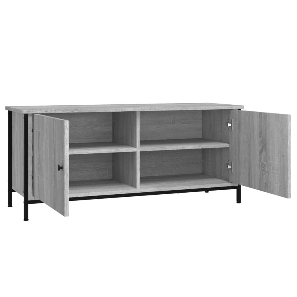 Tv-meubel 102x35x45 cm bewerkt hout grijs sonoma eikenkleurig is nu te koop bij PeponiXL, paradijselijk wonen!