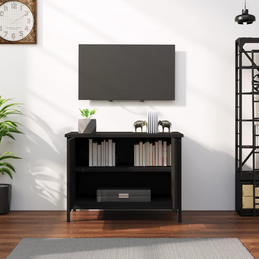 Tv-meubel met deuren 60x35x45 cm bewerkt hout is nu te koop bij PeponiXL, paradijselijk wonen!