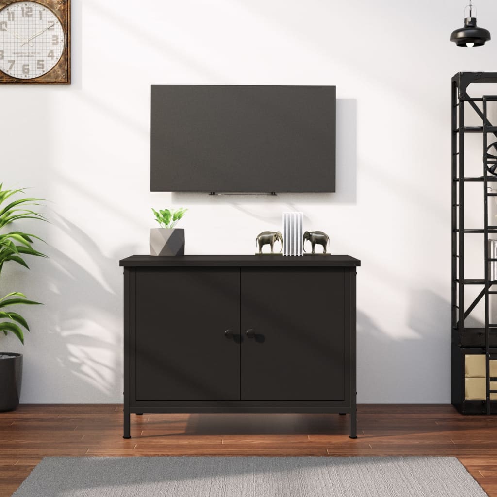 Tv-meubel met deuren 60x35x45 cm bewerkt hout is nu te koop bij PeponiXL, paradijselijk wonen!