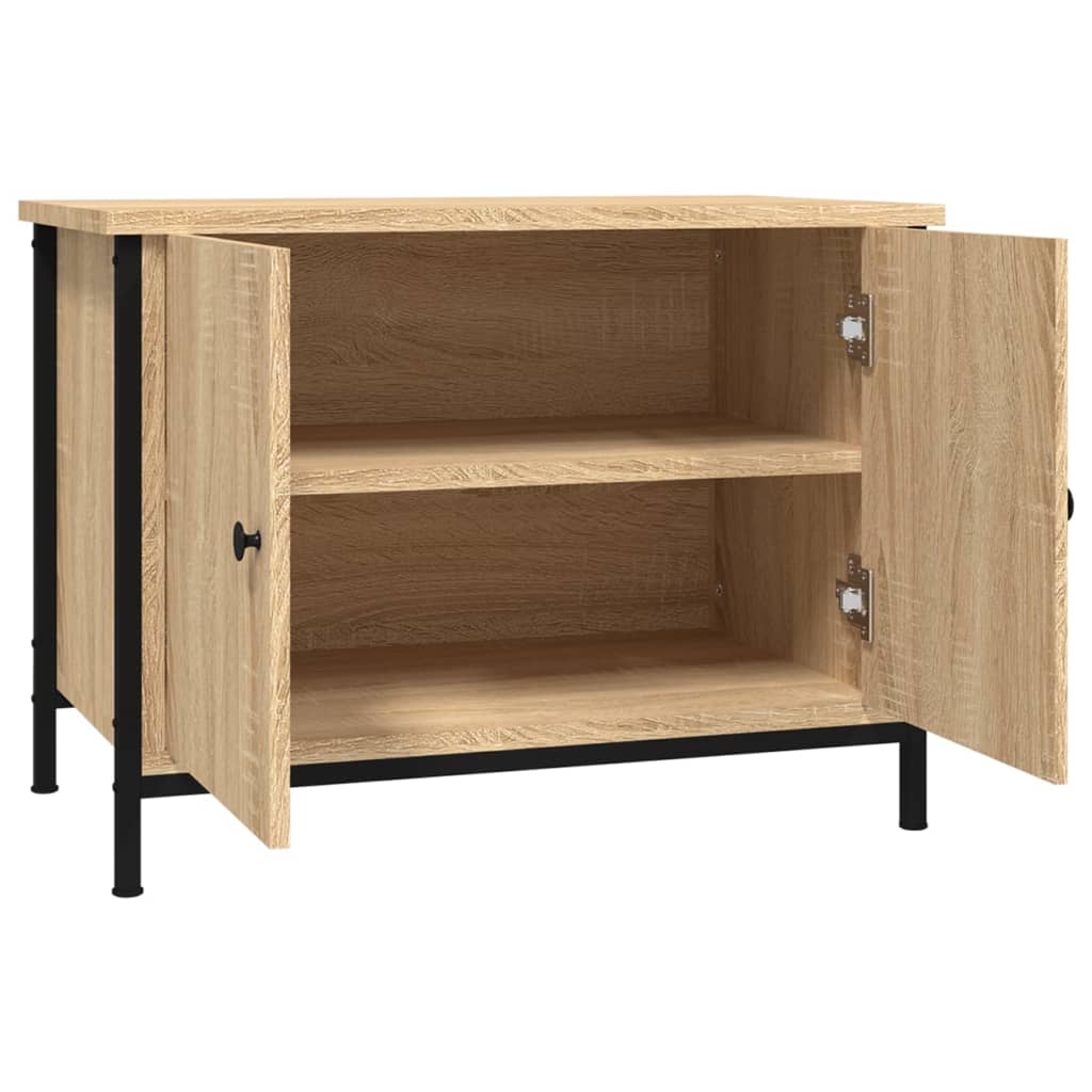 Tv-meubel met deuren Sonoma eiken 60x35x45 cm bewerkt hout is nu te koop bij PeponiXL, paradijselijk wonen!