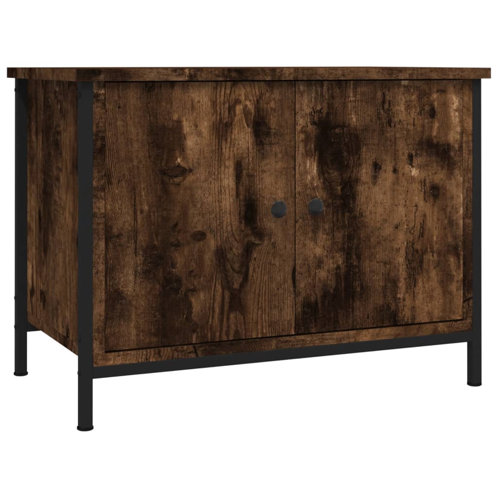 Tv-meubel met deuren 60x35x45 cm bewerkt hout gerookt eiken is nu te koop bij PeponiXL, paradijselijk wonen!