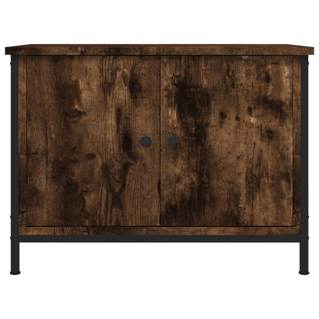 Tv-meubel met deuren 60x35x45 cm bewerkt hout gerookt eiken is nu te koop bij PeponiXL, paradijselijk wonen!