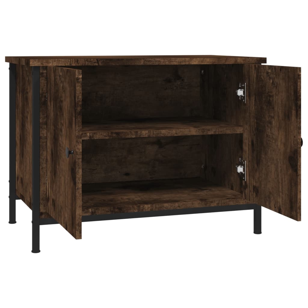 Tv-meubel met deuren 60x35x45 cm bewerkt hout gerookt eiken is nu te koop bij PeponiXL, paradijselijk wonen!