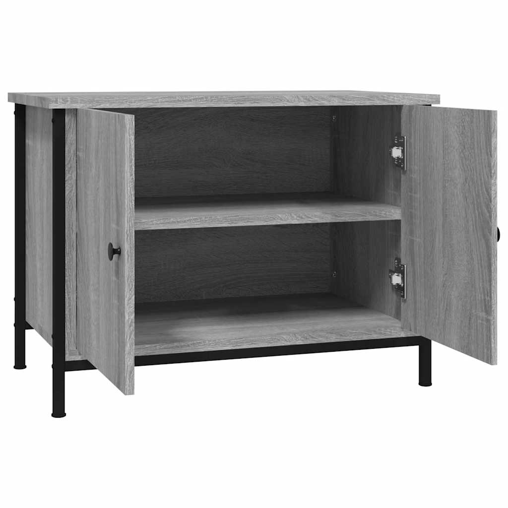 Tv-meubel met deuren 60x35x45 cm bewerkt hout grijs sonoma is nu te koop bij PeponiXL, paradijselijk wonen!