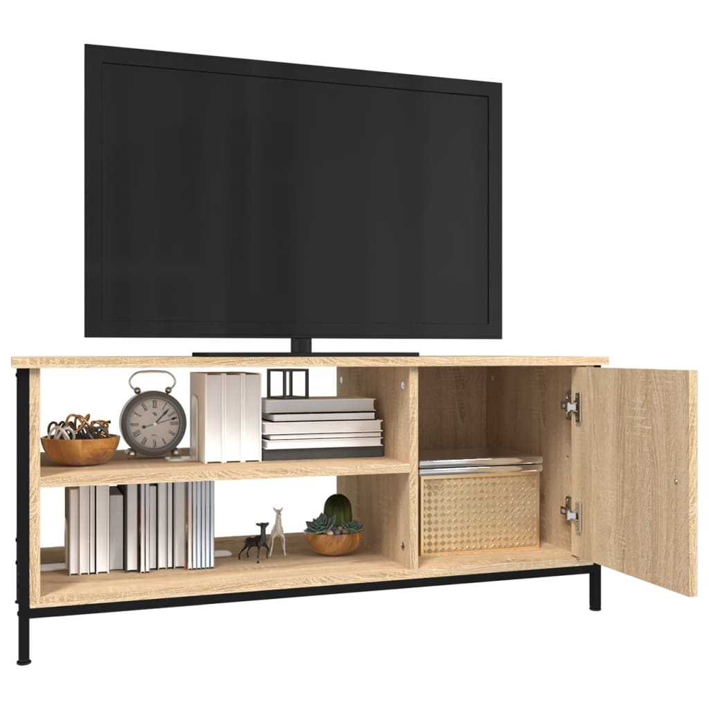 Tv-meubel 100x40x45 cm bewerkt hout sonoma eikenkleurig is nu te koop bij PeponiXL, paradijselijk wonen!