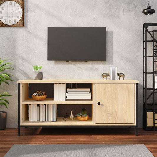 Tv-meubel 100x40x45 cm bewerkt hout sonoma eikenkleurig is nu te koop bij PeponiXL, paradijselijk wonen!