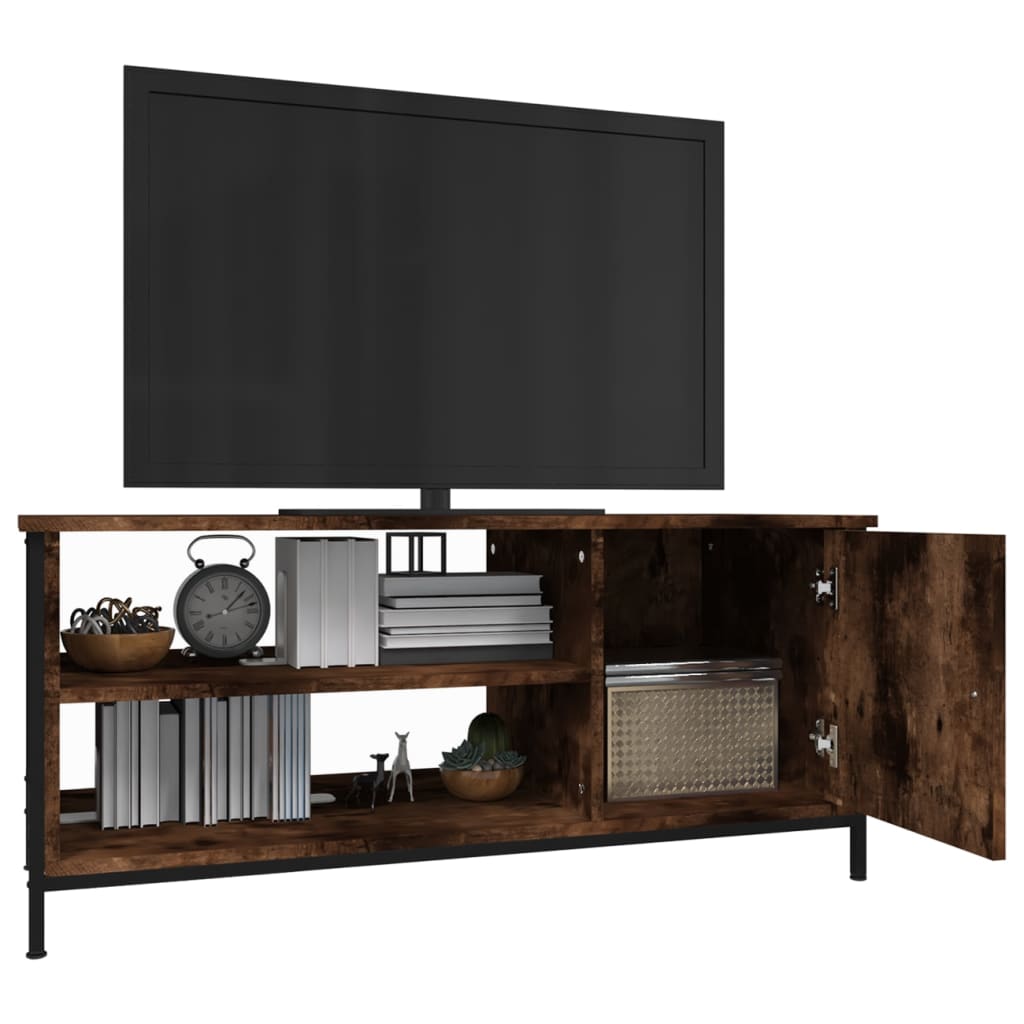 Tv-meubel 100x40x45 cm bewerkt hout gerookt eikenkleurig is nu te koop bij PeponiXL, paradijselijk wonen!