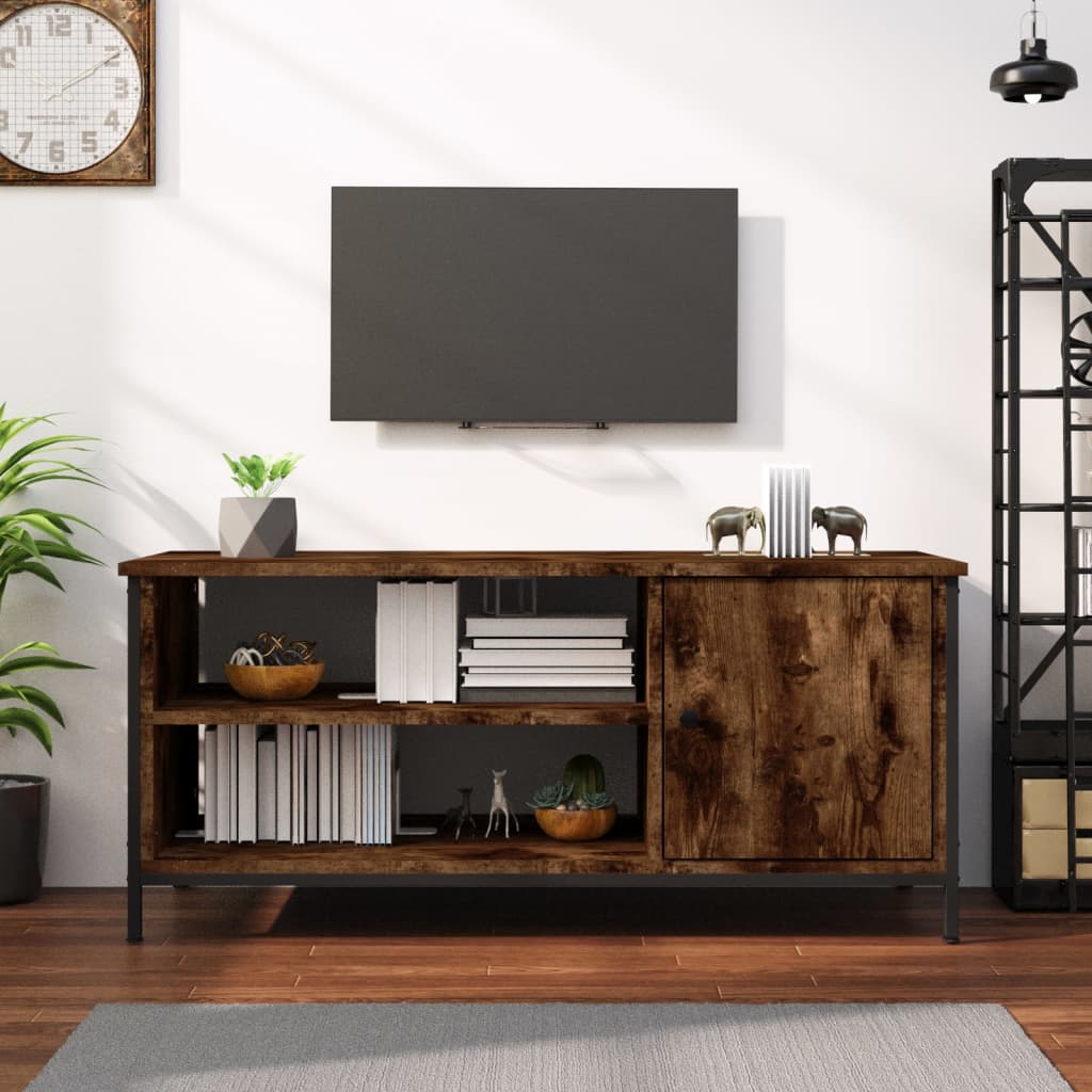 Tv-meubel 100x40x45 cm bewerkt hout gerookt eikenkleurig is nu te koop bij PeponiXL, paradijselijk wonen!