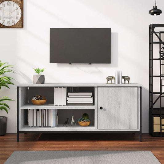 Tv-meubel 100x40x45 cm bewerkt hout grijs sonoma eikenkleurig is nu te koop bij PeponiXL, paradijselijk wonen!