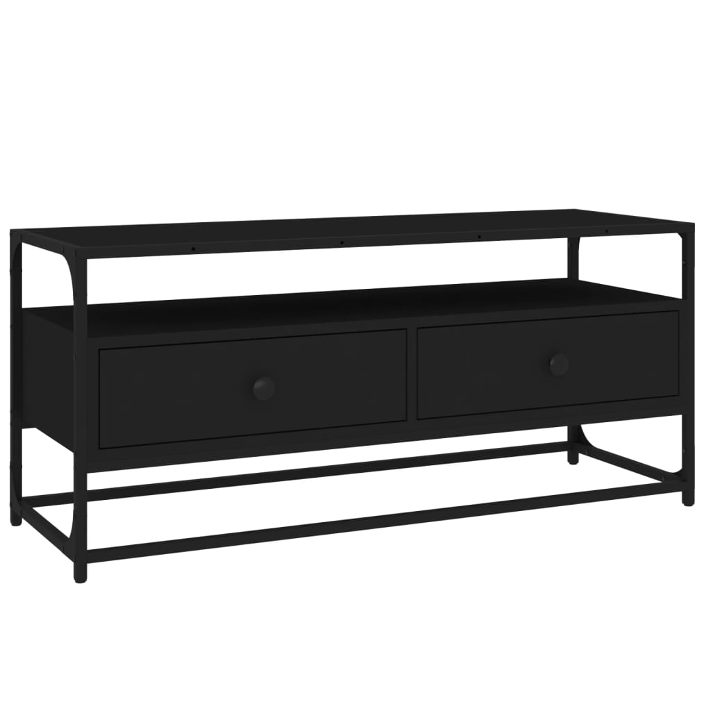 Tv-meubel 100x35x45 cm bewerkt hout zwart is nu te koop bij PeponiXL, paradijselijk wonen!