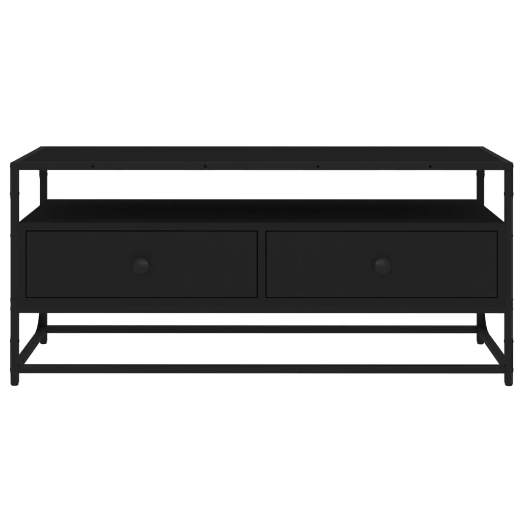 Tv-meubel 100x35x45 cm bewerkt hout zwart is nu te koop bij PeponiXL, paradijselijk wonen!