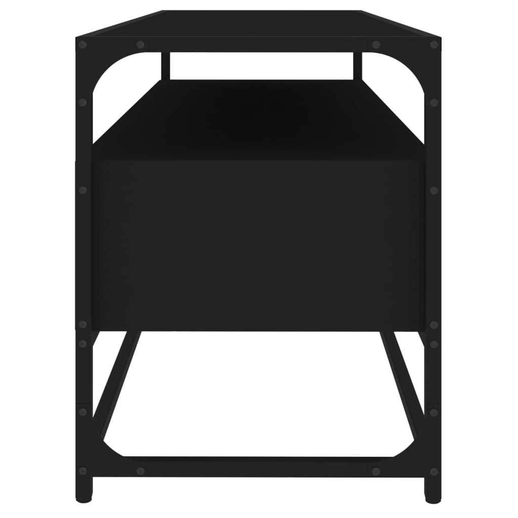 Tv-meubel 100x35x45 cm bewerkt hout zwart is nu te koop bij PeponiXL, paradijselijk wonen!