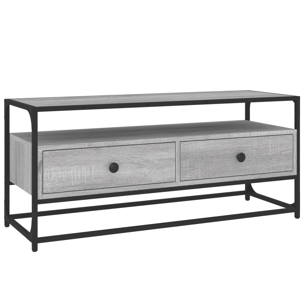 Tv-meubel 100x35x45 cm bewerkt hout grijs sonoma eikenkleurig is nu te koop bij PeponiXL, paradijselijk wonen!