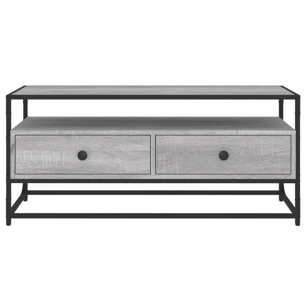 Tv-meubel 100x35x45 cm bewerkt hout grijs sonoma eikenkleurig is nu te koop bij PeponiXL, paradijselijk wonen!