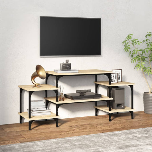 Tv-meubel 117x35x52 cm bewerkt hout sonoma eikenkleurig is nu te koop bij PeponiXL, paradijselijk wonen!