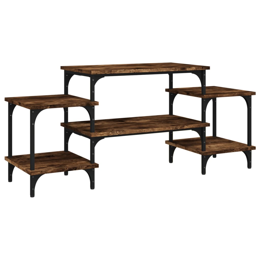 Tv-meubel 117x35x52 cm bewerkt hout gerookt eikenkleurig is nu te koop bij PeponiXL, paradijselijk wonen!