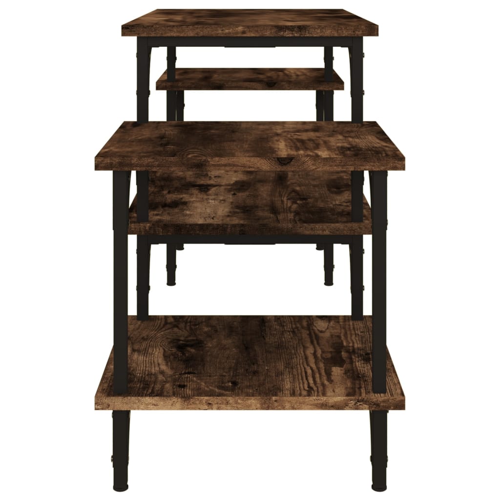 Tv-meubel 117x35x52 cm bewerkt hout gerookt eikenkleurig is nu te koop bij PeponiXL, paradijselijk wonen!