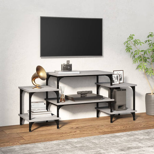 Tv-meubel 117x35x52 cm bewerkt hout grijs sonoma eikenkleurig is nu te koop bij PeponiXL, paradijselijk wonen!